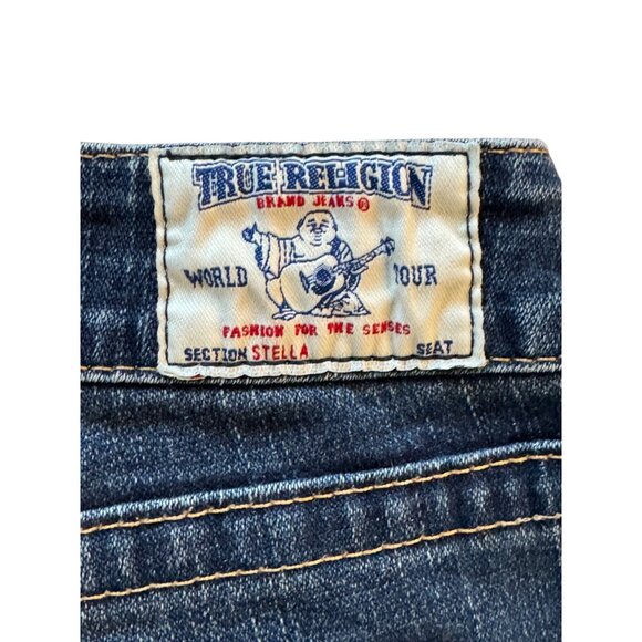 True Religion Distressed Skinny Jeans Women’s 28 Blue Cotton Blend - Picture 6 of 6